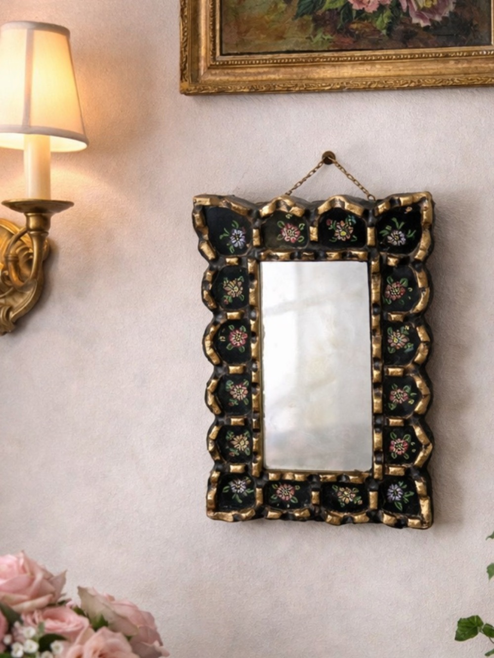 Vintage Glass Chard Mirror